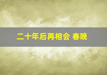 二十年后再相会 春晚